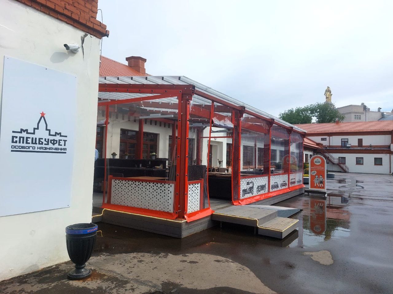 ПВХ шторы для летней террасы кафе в Орле
